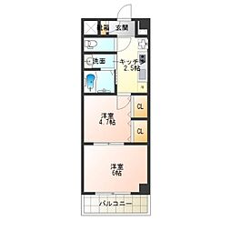 GrandPacificパークビュー 2Kの間取図画像