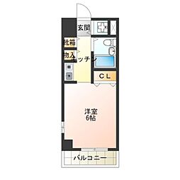 ロマネスク天神ノ森 ワンルームの間取図画像