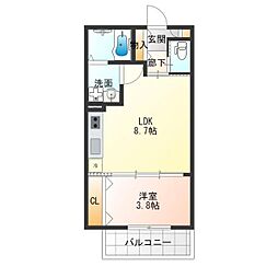 WIN玉出2 1LDKの間取図画像