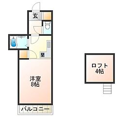 コスモレジデンス北加賀屋パート2 ワンルームの間取図画像