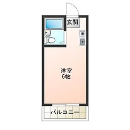 ギャレ山王 ワンルームの間取図画像