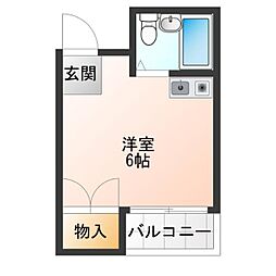 ライフステージ花園 ワンルームの間取図画像