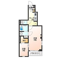 ヴィラオーブ 1SKの間取図画像
