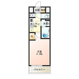 GrandPacificPINELuxe 1Kの間取図画像