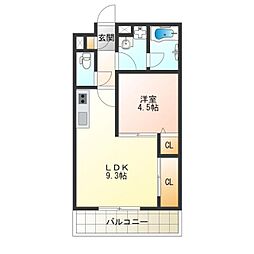KTIレジデンス阿倍野 1LDKの間取図画像