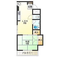 シティハイツ玉出 1LDKの間取図画像