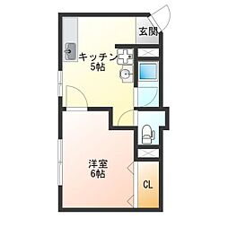 豊グランドハイツ 1DKの間取図画像