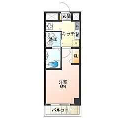 グランパシフィック花園北 1Kの間取図画像