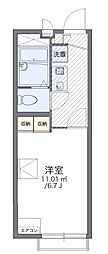 小柳町III 2階1Kの間取り