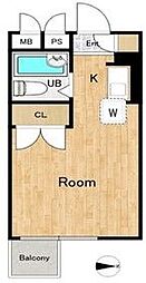 ニューハイツ武蔵関 ワンルームの間取図画像