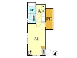 リアンダー 1Kの間取図画像