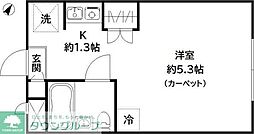 フジホームズ 1Kの間取図画像