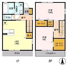 カサブランカ・セブン 2LDKの間取図画像