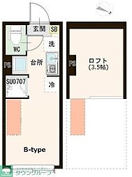 ハーモニーテラス貫井II ワンルームの間取図画像