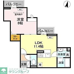 D-Sereno志木柏町 1LDKの間取図画像