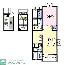 メゾン・ド・キャトル 1LDKの間取図画像