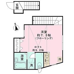 フレンツァ8 ワンルームの間取図画像