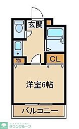 ベルファース朝霞台 1Kの間取図画像