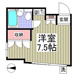 ビラ石神井 ワンルームの間取図画像
