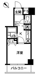 スカイコート富士見台 1Kの間取図画像