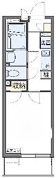 クレイノグレイス 1Kの間取図画像