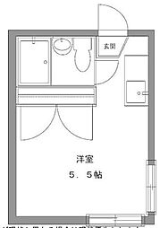 カオパレスNo.1 ワンルームの間取図画像