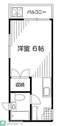 NT向原コーポ ワンルームの間取図画像