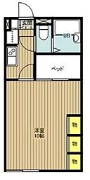 レオパレスプラシード竹丘 1Kの間取図画像