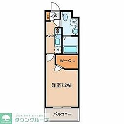 パーシモン芝久保 1Kの間取図画像