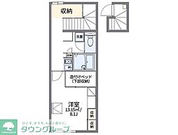 レオパレスカズ 1Kの間取図画像