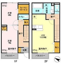カラコレス 2LDKの間取図画像