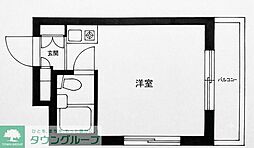 リバティパレス常盤台 ワンルームの間取図画像