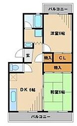 クレール18 2DKの間取図画像