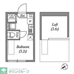 リバーサイドレジデンス大泉学園 ワンルームの間取図画像