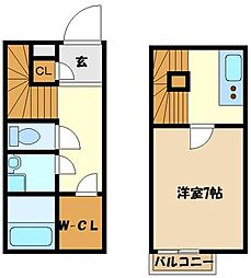 クレイノクリスマスローズ 1Kの間取図画像