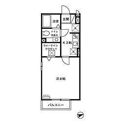 モナリエ平和台2 1Kの間取図画像