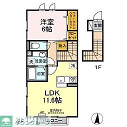 アンジュール氷川台 1LDKの間取図画像