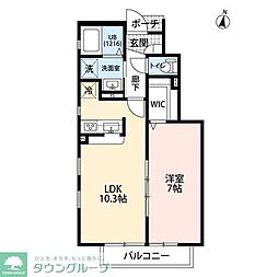 桜ハイツ 1LDKの間取図画像