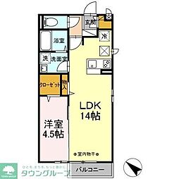 プレジュール 1LDKの間取図画像