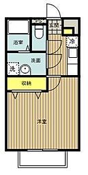 アムールドファン 1Kの間取図画像