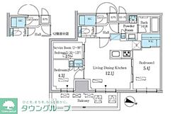 都営三田線 板橋本町駅 徒歩3分の賃貸マンション 5階2LDKの間取り