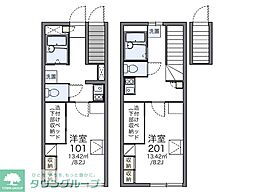 レオパレスＬｕｍｉｅｒｅ元町 2階1Kの間取り