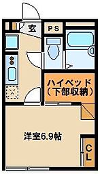 レオパレスエヌ　ファミール 2階1Kの間取り