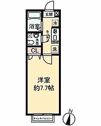 コーナス　フロリダ 2階1Kの間取り