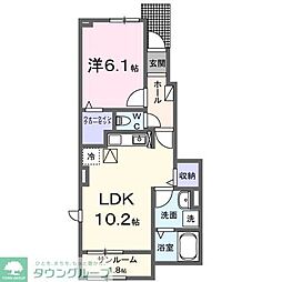 メゾンヒカリ 1階1LDKの間取り
