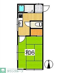 メゾンジュネス 205 2階1Kの間取り