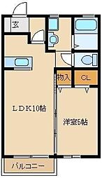 フランメゾン 1階1LDKの間取り