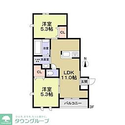 Ｏｌｅａ 3階2LDKの間取り