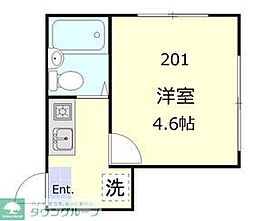 アーバンフラット要町 2階1Kの間取り