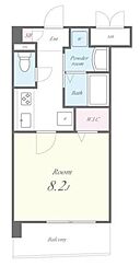 コンドミニオけやき 3階1Kの間取り